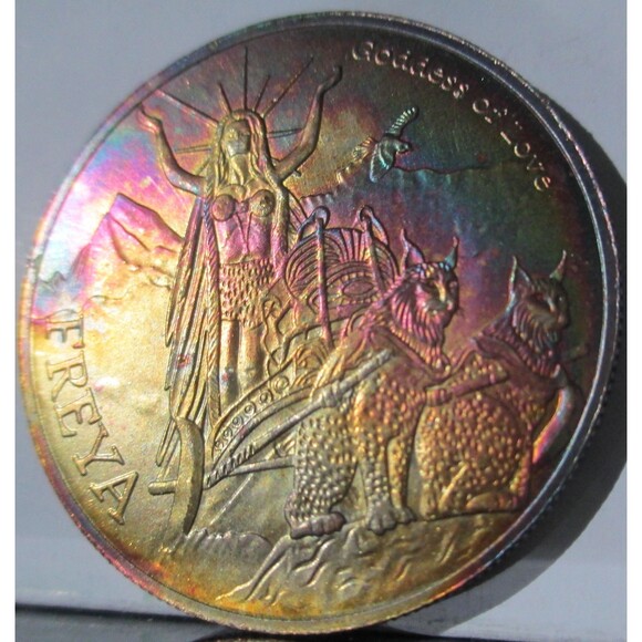NEW-Rainbow Color Freya & Odin in One Round-Norse Gods - Picture 1 of 6
